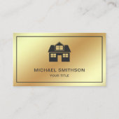 Faux Gold Folie Home Icon Makelaar Visitekaartje (Voorkant)