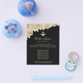 faux gold folie honingraat op zwarte achtergrond flyer (Enkel)