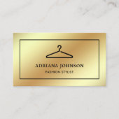 Faux Gold Folie Kleding Hanger Mode Stylist Visitekaartje (Voorkant)