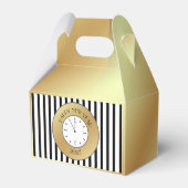 Faux Gold Folie Klok Midnight Gelukkig Nieuwjaar Bedankdoosjes (Achterkant)