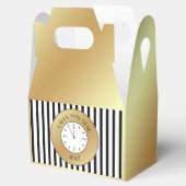 Faux Gold Folie Klok Midnight Gelukkig Nieuwjaar Bedankdoosjes (Geopend)