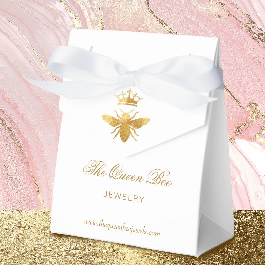 faux gold folie koningin bijen bedankdoosjes