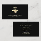 faux gold folie koningin bijen logo visitekaartje (Voorkant / Achterkant)