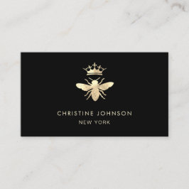 faux gold folie koningin bijen logo visitekaartje