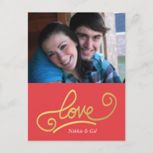 faux gold folie liefde briefkaart