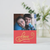 faux gold folie liefde briefkaart (Staand voorkant)