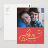 faux gold folie liefde briefkaart (Voorkant / Achterkant)