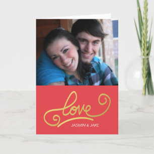 faux gold folie liefde feestdagen kaart