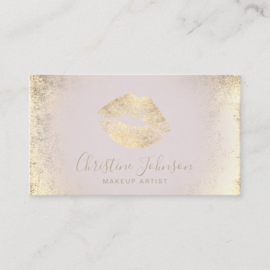 Faux Gold folie Lips Make-up Artiest Visitekaartje (Voorkant)