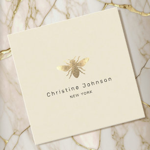 Faux Gold folie logo Bee Vierkante Visitekaartje
