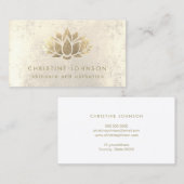 Faux Gold folie Lotus Bloemen Huidverzorging en es Visitekaartje (Voorkant / Achterkant)