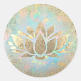 Faux Gold folie Lotus Classic Ronde sticker
