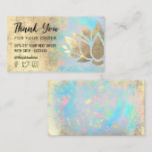 Faux Gold folie Lotus Dank u visitekaartje (Voorkant / Achterkant)