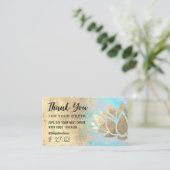 Faux Gold folie Lotus Dank u visitekaartje (Staand voorkant)