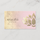 Faux Gold folie Lotus Flower logo Visitekaartje (Voorkant)
