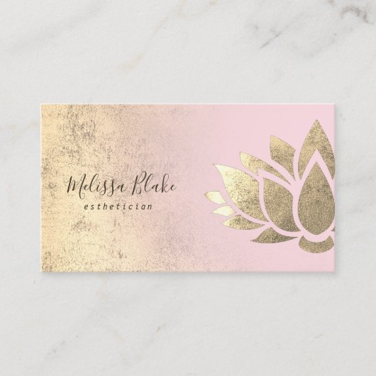 Faux Gold folie Lotus Flower logo Visitekaartje (Voorkant)