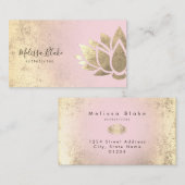 Faux Gold folie Lotus Flower logo Visitekaartje (Voorkant / Achterkant)