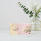 Faux Gold folie Lotus Flower logo Visitekaartje (Staand voorkant)