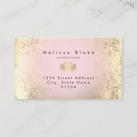 Faux Gold folie Lotus Flower logo Visitekaartje (Achterkant)