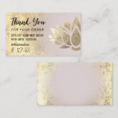 Faux Gold folie Lotus logo Dank u Visitekaartje (Voorkant / Achterkant)