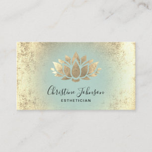 Faux Gold folie Lotus logo Design Visitekaartje