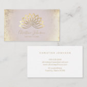 Faux Gold folie Lotus logo Estheticus Visitekaartje (Voorkant / Achterkant)