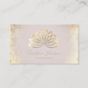 Faux Gold folie Lotus logo Estheticus Visitekaartje
