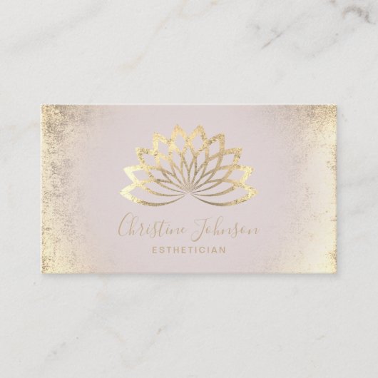 Faux Gold folie Lotus logo Estheticus Visitekaartje (Voorkant)