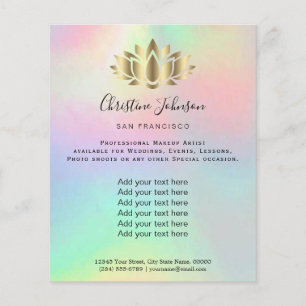 faux gold folie lotus logo op pastelkleuren flyer