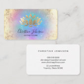 faux gold folie lotus logo op pastelkleuren visitekaartje (Voorkant / Achterkant)