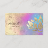 Faux Gold folie Lotus op paarse Blue Cloud Visitekaartje (Voorkant)