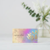 Faux Gold folie Lotus op paarse Blue Cloud Visitekaartje (Staand voorkant)