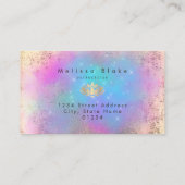 Faux Gold folie Lotus op paarse Blue Cloud Visitekaartje (Achterkant)