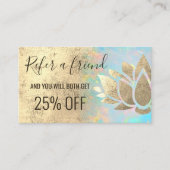 Faux Gold folie Lotus verwijzingskaart Visitekaartje (Voorkant)