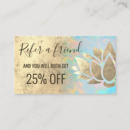 Faux Gold folie Lotus verwijzingskaart Visitekaartje