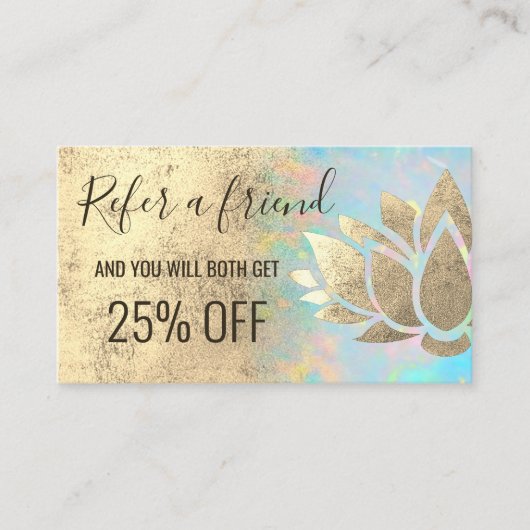 Faux Gold folie Lotus verwijzingskaart Visitekaartje (Voorkant)