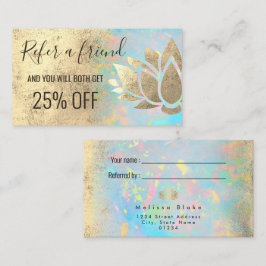 Faux Gold folie Lotus verwijzingskaart Visitekaartje