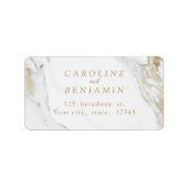 Faux gold folie marmer luxe modern adres etiket (Voorkant)