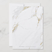 Faux gold folie marmer luxe modern bruiloft kaart (Achterkant)