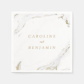 Faux gold folie marmer luxe modern bruiloft servetten (Voorkant)