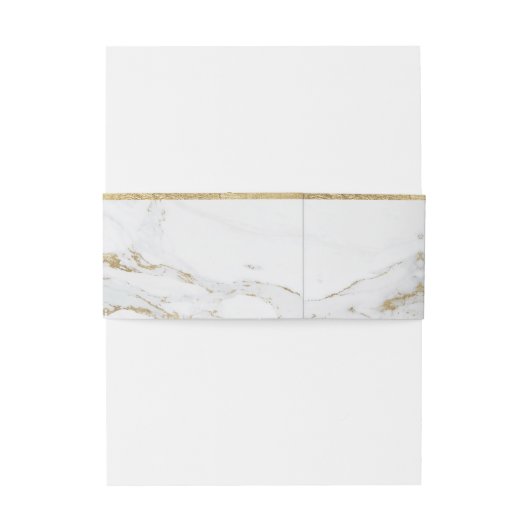 Faux gold folie marmer luxe modern bruiloft uitnodigingen wikkel (Achterkant Voorbeeld)
