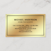 Faux Gold Folie Moderne drone fotografie Visitekaartje (Achterkant)