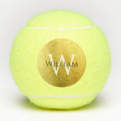 Faux Gold Folie Monogram Initiaal Aangepaste naam  Tennisballen (Voorkant)