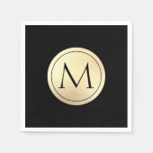 Faux Gold Folie Monogram servetten (Voorkant)