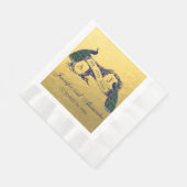 Faux Gold Folie Pauw Trouwpapier Servetten (Hoek)