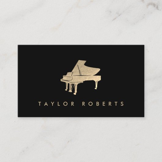 faux gold folie piano visitekaartje (Voorkant)