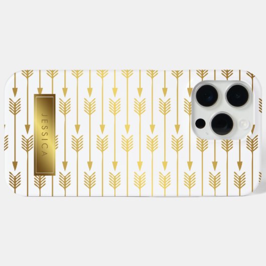 Faux Gold Folie Pijlen Patroon Case-Mate iPhone Case (Achterkant (horizontaal))