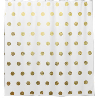Faux Gold Folie Polka Dot Badkamer Douchegordijn