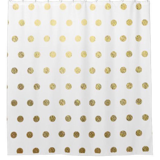 Faux Gold Folie Polka Dot Badkamer Douchegordijn (Voorkant)