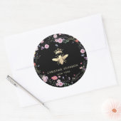 Faux Gold folie Queen Bee Wildflower Ronde Sticker (Envelop)